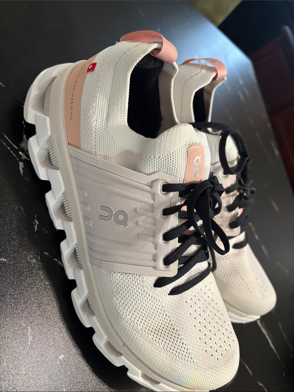 On Cloudswift 3 Light Pink and white Women's Athletic Running Shoes - Picture 2 of 9
